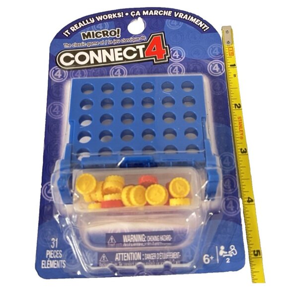 Hasbro Connect 4 Micro Travel Game Classic Strategy Family Fun Portable Toy NEW - Picture 3 of 4